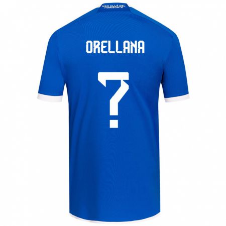 Kandiny Hombre Camiseta Bastián Orellana #0 Azul Blanco 1ª Equipación 2024/25 La Camisa