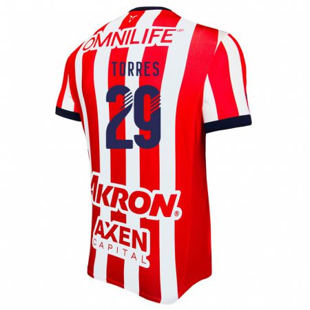 Kandiny Heren Alan Torres #29 Rood Wit Blauw Thuisshirt Thuistenue 2024/25 T-Shirt België