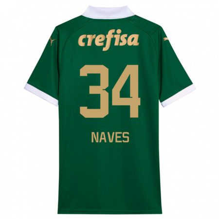 Kandiny Uomo Maglia Naves #34 Verde Bianco Kit Gara Home 2024/25 Maglietta