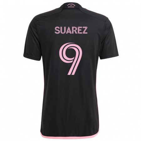 Kandiny Uomo Maglia Luis Suárez #9 Nero Kit Gara Away 2024/25 Maglietta