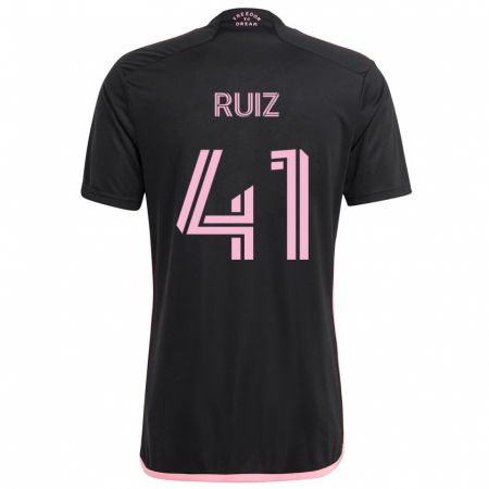 Kandiny Uomo Maglia David Ruíz #41 Nero Kit Gara Away 2024/25 Maglietta