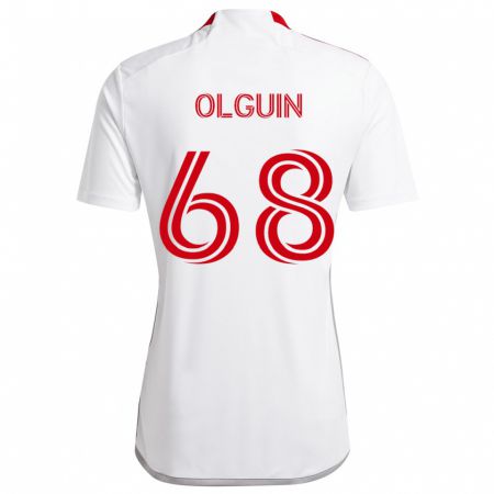 Kandiny Herren Lucas Olguin #68 Weiß Rot Auswärtstrikot Trikot 2024/25 T-Shirt Österreich