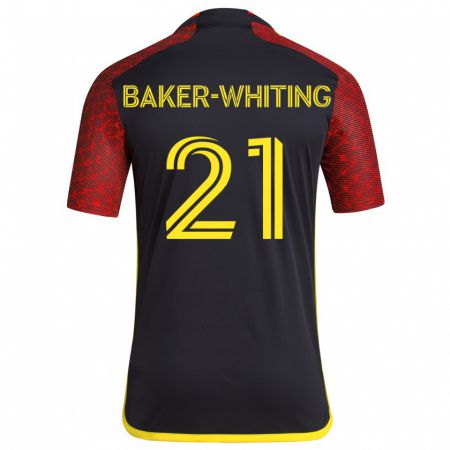 Kandiny Uomo Maglia Reed Baker-Whiting #21 Rosso Nero Kit Gara Away 2024/25 Maglietta