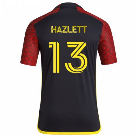 Kandiny Herren Kimberly Hazlett #13 Rot Schwarz Auswärtstrikot Trikot 2024/25 T-Shirt Österreich