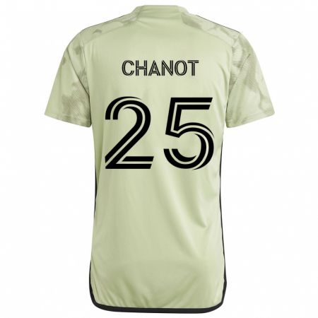 Kandiny Uomo Maglia Maxime Chanot #25 Verde Chiaro Kit Gara Away 2024/25 Maglietta