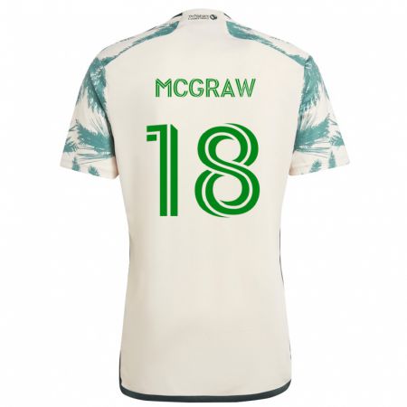 Kandiny Heren Zac Mcgraw #18 Beigebruin Uitshirt Uittenue 2024/25 T-Shirt België