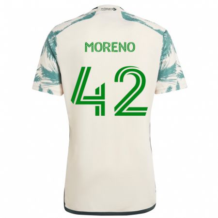 Kandiny Uomo Maglia Alexis Moreno #42 Marrone Beige Kit Gara Away 2024/25 Maglietta