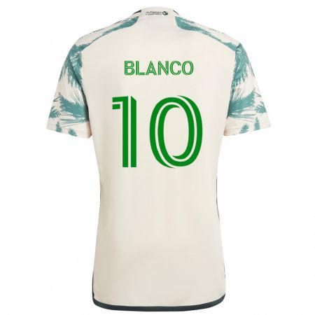 Kandiny Uomo Maglia Sebastián Blanco #10 Marrone Beige Kit Gara Away 2024/25 Maglietta