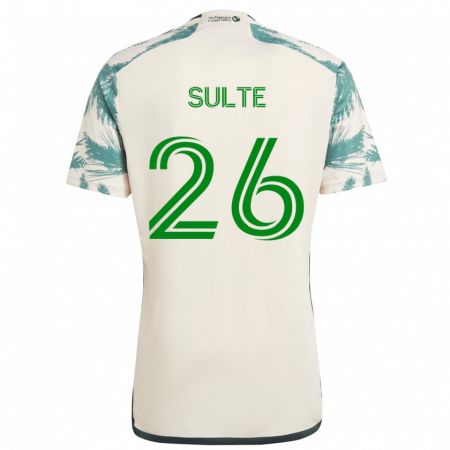 Kandiny Uomo Maglia Hunter Sulte #26 Marrone Beige Kit Gara Away 2024/25 Maglietta