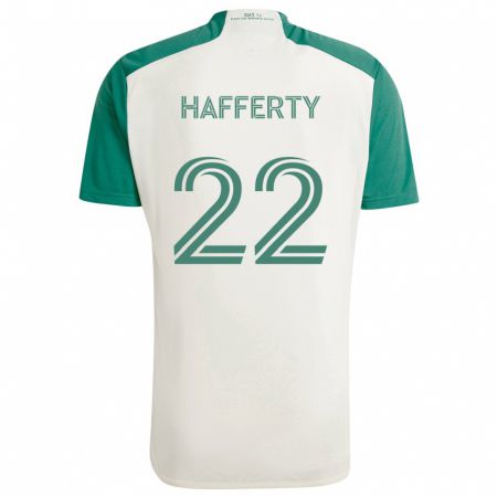 Kandiny Heren Joe Hafferty #22 Bruine Kleuren Groen Uitshirt Uittenue 2024/25 T-Shirt