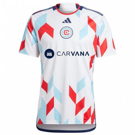 Kandiny Heren Carlos Terán #4 Wit Rood Blauw Uitshirt Uittenue 2024/25 T-Shirt