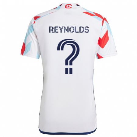 Kandiny Uomo Maglia Justin Reynolds #0 Bianco Rosso Blu Kit Gara Away 2024/25 Maglietta