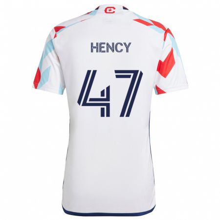 Kandiny Herren Billy Hency #47 Weiß Rot Blau Auswärtstrikot Trikot 2024/25 T-Shirt Österreich