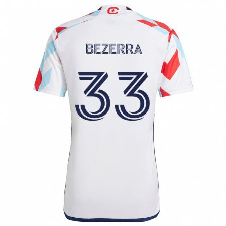 Kandiny Uomo Maglia Victor Bezerra #33 Bianco Rosso Blu Kit Gara Away 2024/25 Maglietta