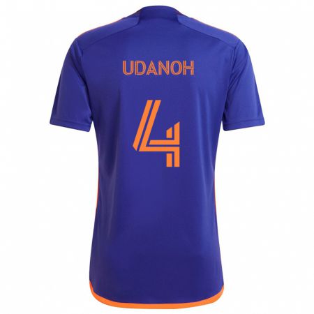 Kandiny Heren Iffy Udanoh #4 Paars Oranje Uitshirt Uittenue 2024/25 T-Shirt België