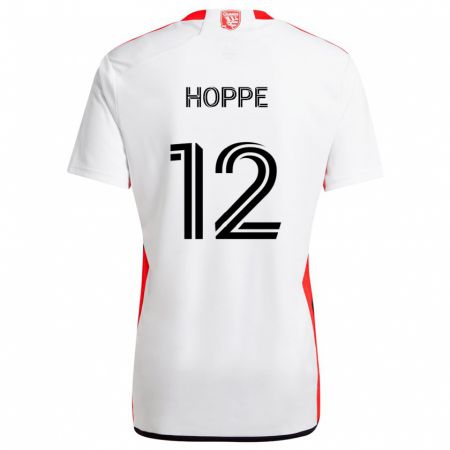 Kandiny Uomo Maglia Matthew Hoppe #12 Bianco Rosso Kit Gara Away 2024/25 Maglietta