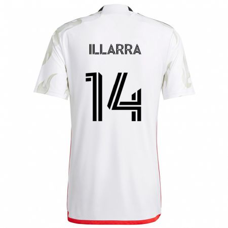 Kandiny Uomo Maglia Asier Illarramendi #14 Bianco Rosso Nero Kit Gara Away 2024/25 Maglietta