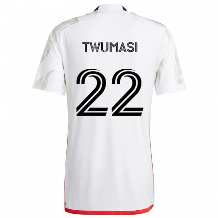 Kandiny Uomo Maglia Ema Twumasi #22 Bianco Rosso Nero Kit Gara Away 2024/25 Maglietta