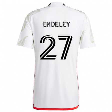 Kandiny Uomo Maglia Herbert Endeley #27 Bianco Rosso Nero Kit Gara Away 2024/25 Maglietta