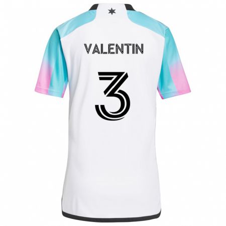 Kandiny Uomo Maglia Zarek Valentin #3 Bianco Blu Nero Kit Gara Away 2024/25 Maglietta