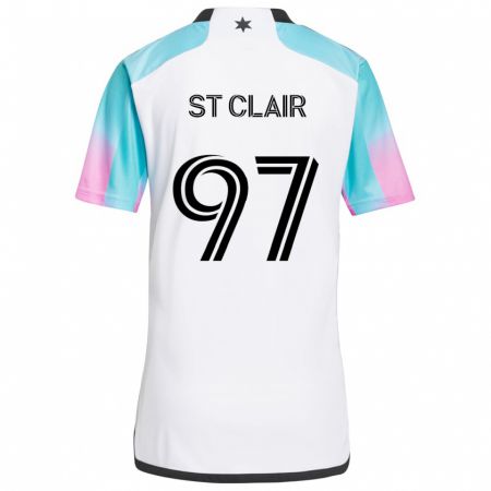 Kandiny Hombre Camiseta Dayne St. Clair #97 Blanco Azul Negro 2ª Equipación 2024/25 La Camisa