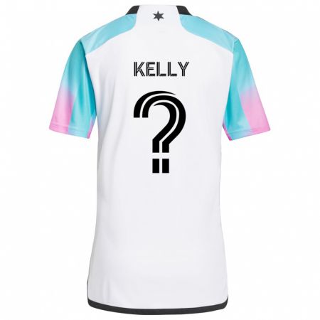 Kandiny Hombre Camiseta Oliver Kelly #0 Blanco Azul Negro 2ª Equipación 2024/25 La Camisa