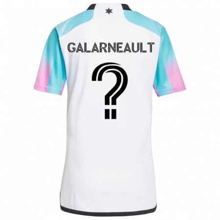 Kandiny Uomo Maglia Benjamin Galarneault #0 Bianco Blu Nero Kit Gara Away 2024/25 Maglietta