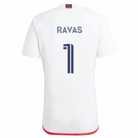 Kandiny Uomo Maglia Henrich Ravas #1 Bianco Rosso Kit Gara Away 2024/25 Maglietta