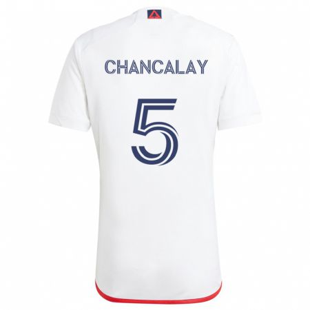 Kandiny Uomo Maglia Tomás Chancalay #5 Bianco Rosso Kit Gara Away 2024/25 Maglietta