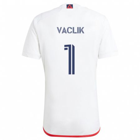 Kandiny Uomo Maglia Tomas Vaclik #1 Bianco Rosso Kit Gara Away 2024/25 Maglietta