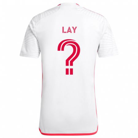 Kandiny Hombre Camiseta Mikey Lay #0 Blanco Rojo 2ª Equipación 2024/25 La Camisa