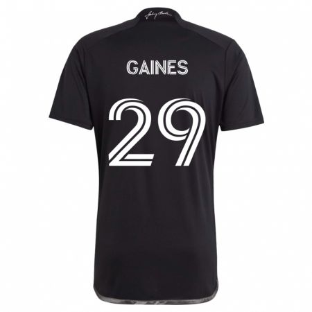 Kandiny Heren Julian Gaines #29 Zwart Uitshirt Uittenue 2024/25 T-Shirt