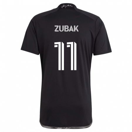 Kandiny Uomo Maglia Ethan Zubak #11 Nero Kit Gara Away 2024/25 Maglietta