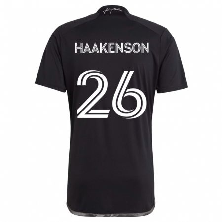 Kandiny Uomo Maglia Luke Haakenson #26 Nero Kit Gara Away 2024/25 Maglietta