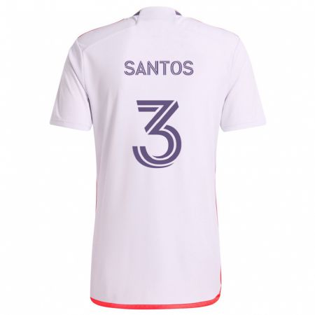 Kandiny Heren Rafael Santos #3 Wit Rood Paars Uitshirt Uittenue 2024/25 T-Shirt