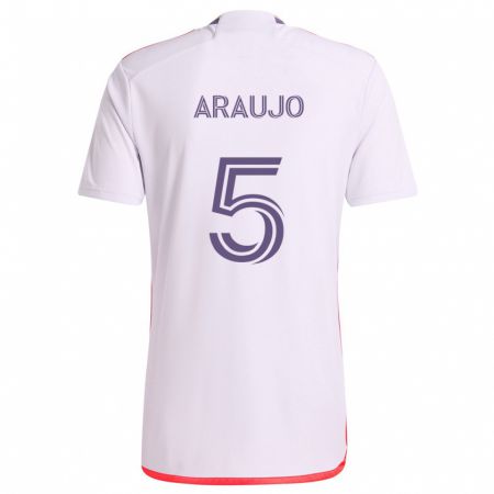 Kandiny Herren César Araújo #5 Weiß Rot Lila Auswärtstrikot Trikot 2024/25 T-Shirt Österreich