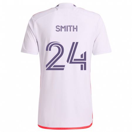 Kandiny Heren Kyle Smith #24 Wit Rood Paars Uitshirt Uittenue 2024/25 T-Shirt