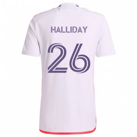 Kandiny Heren Michael Halliday #26 Wit Rood Paars Uitshirt Uittenue 2024/25 T-Shirt