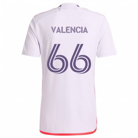 Kandiny Uomo Maglia Yeiler Valencia #66 Bianco Rosso Viola Kit Gara Away 2024/25 Maglietta