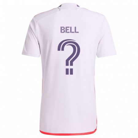 Kandiny Uomo Maglia Dominic Bell #0 Bianco Rosso Viola Kit Gara Away 2024/25 Maglietta