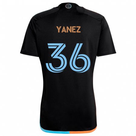 Kandiny Uomo Maglia Zidane Yañez #36 Nero Arancione Blu Kit Gara Away 2024/25 Maglietta