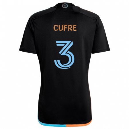 Kandiny Hombre Camiseta Braian Cufré #3 Negro Naranja Azul 2ª Equipación 2024/25 La Camisa