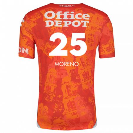 Kandiny Heren Carlos Moreno #25 Oranje Wit Uitshirt Uittenue 2024/25 T-Shirt België