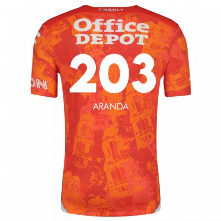 Kandiny Heren Juan Aranda #203 Oranje Wit Uitshirt Uittenue 2024/25 T-Shirt