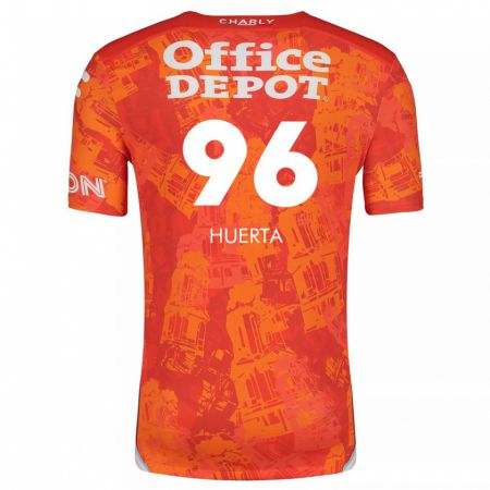 Kandiny Heren Edwin Huerta #96 Oranje Wit Uitshirt Uittenue 2024/25 T-Shirt