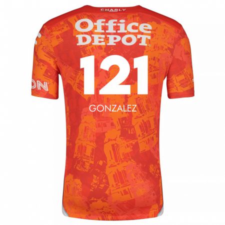 Kandiny Uomo Maglia Cristian González #121 Arancione Bianco Kit Gara Away 2024/25 Maglietta