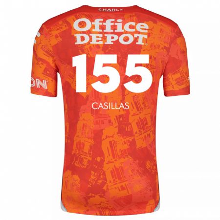 Kandiny Heren Johan Casillas #155 Oranje Wit Uitshirt Uittenue 2024/25 T-Shirt