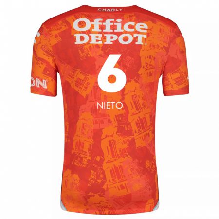 Kandiny Heren Karla Nieto #6 Oranje Wit Uitshirt Uittenue 2024/25 T-Shirt