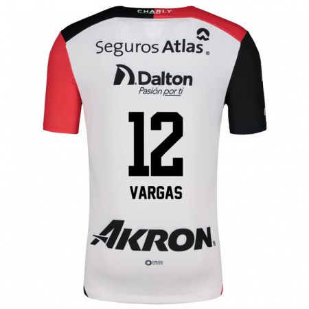 Kandiny Hombre Camiseta Camilo Vargas #12 Blanco Rojo Negro 2ª Equipación 2024/25 La Camisa