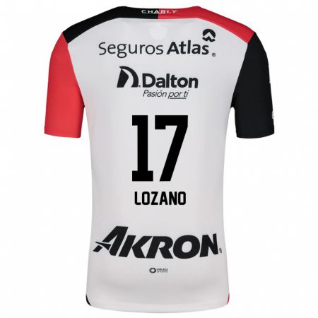 Kandiny Uomo Maglia José Lozano #17 Bianco Rosso Nero Kit Gara Away 2024/25 Maglietta